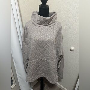 Jones New York Textured Gray Cowl Neck Sweater